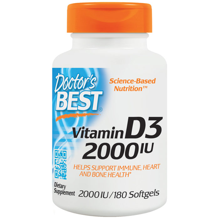 Vitamin D3 2000 IU, 180 Softgels, Doctors Best