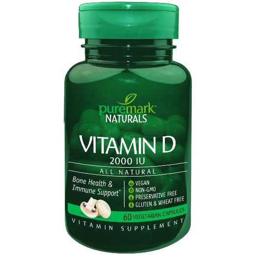 Vitamin D 2000 IU, 60 Vegetarian Capsules, PureMark Naturals