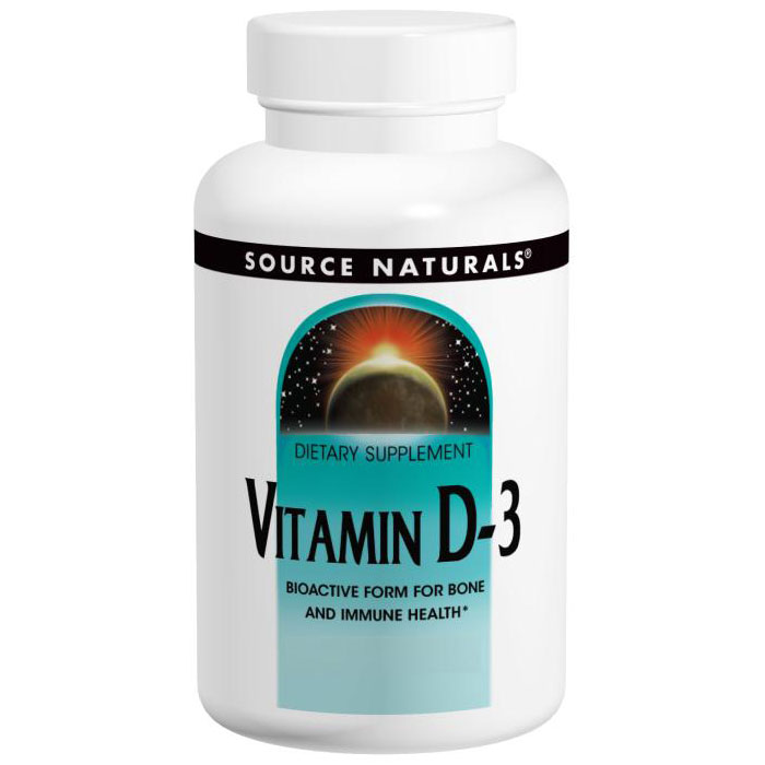 Vitamin D-3 10,000 IU, 120 Softgels, Source Naturals