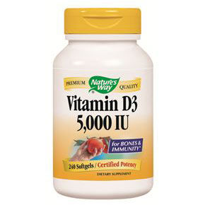 Vitamin D-3 5000 IU, 240 Softgels, Natures Way