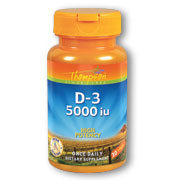 Vitamin D-3 5000 IU, 30 Softgels, Thompson Nutritional Products