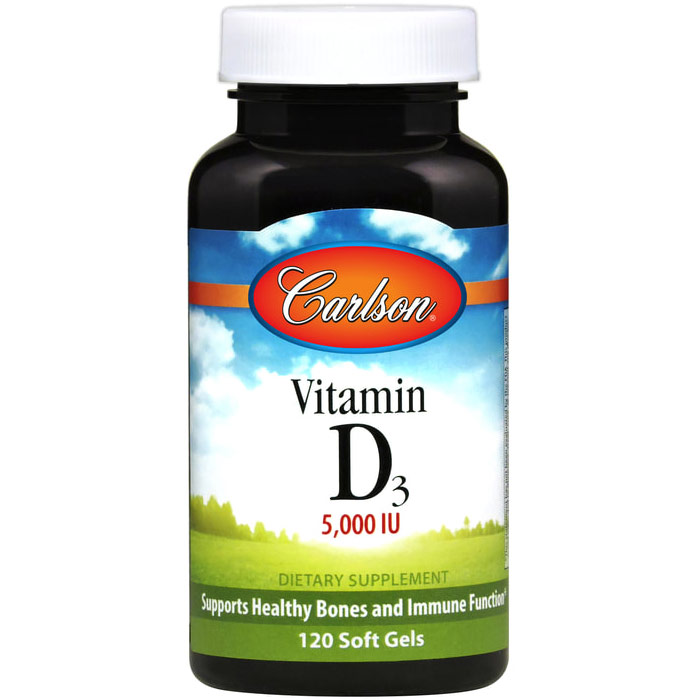 Vitamin D3 5000 IU, 360 Softgels, Carlson Labs