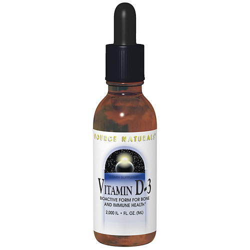 Vitamin D-3 2000 IU Liquid, 1 oz, Source Naturals