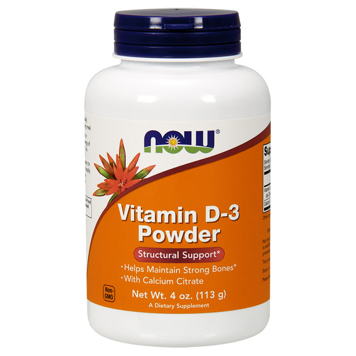 Vitamin D-3 Powder, 4 oz, NOW Foods