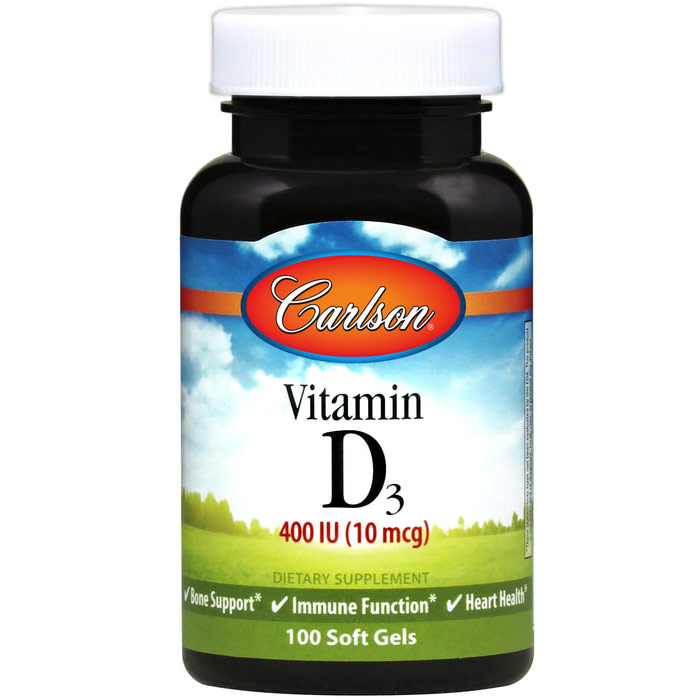 Vitamin D 400 IU, 100 Softgels, Carlson Labs