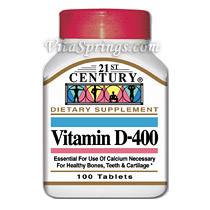 Vitamin D 400 IU 100 Tablets, 21st Century Health Care