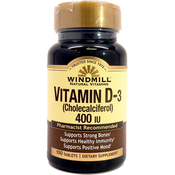 Vitamin D 400 IU, 100 Tablets, Windmill Health Products