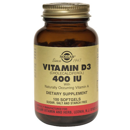 Vitamin D 400 IU (Cholecalciferol), 250 Softgels, Solgar