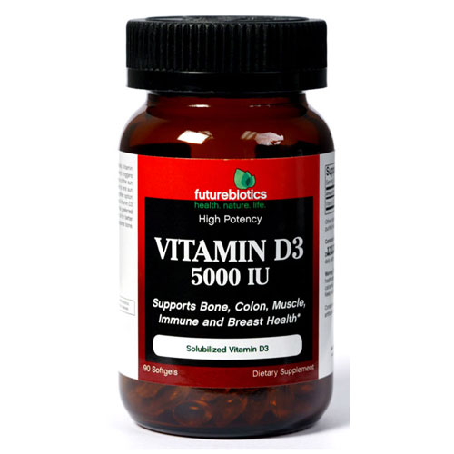 Vitamin D 5000 IU, 90 Softgels, FutureBiotics