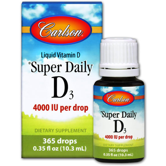 Super Daily D3 4000 IU, Liquid Vitamin D Drops, 11 ml, Carlson Labs