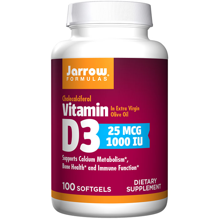 Vitamin D3, 1000 IU, 100 Softgels, Jarrow Formulas