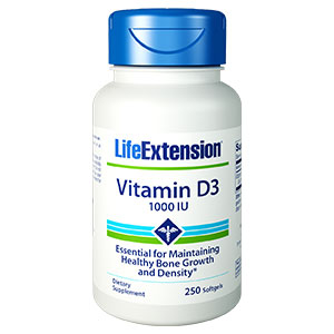 Vitamin D3 1000 IU, 250 Softgels, Life Extension