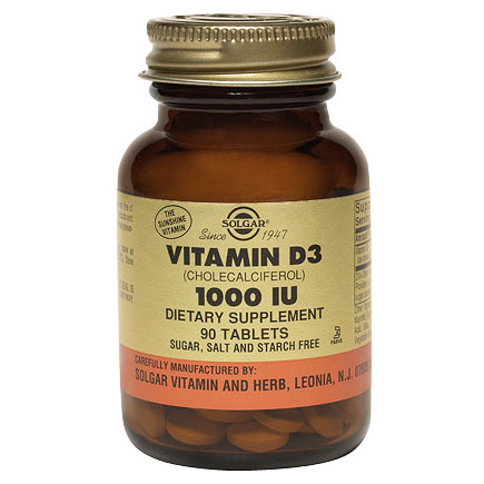 Vitamin D3 1000 IU (Cholecalciferol), 180 Tablets, Solgar