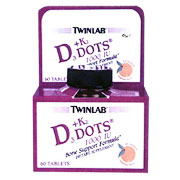 TwinLab Vitamin D3 1000 + K2 Dots, 60 Tablets, TwinLab