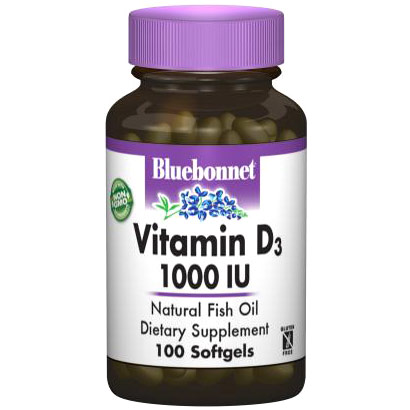 Vitamin D3 1000 IU, 100 Softgels, Bluebonnet Nutrition