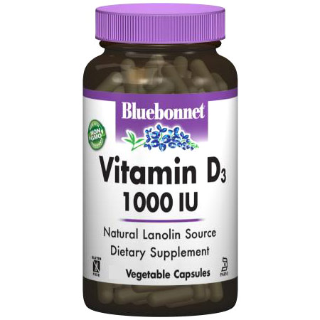 Vitamin D3 1000 IU, 180 Vegetable Capsules, Bluebonnet Nutrition