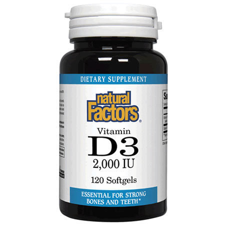 Vitamin D3 2000 IU, 240 Softgels, Natural Factors