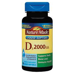 Vitamin D3 2000 IU, 250 Liquid Softgel, Nature Made