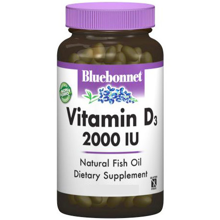 Vitamin D3 2000 IU, 100 Softgels, Bluebonnet Nutrition