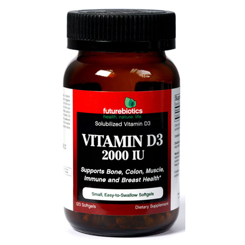 FutureBiotics Vitamin D3 2000 IU, 120 Softgels, FutureBiotics