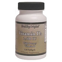 Vitamin D3 2400IU, 120 SoftGels, Healthy Origins