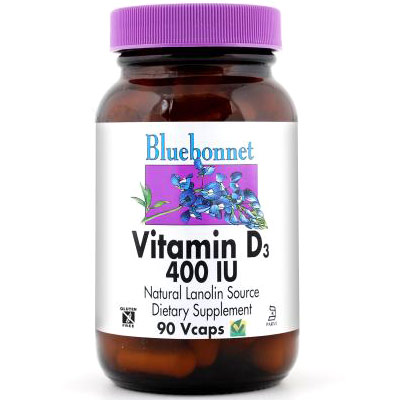 Vitamin D3 400 IU, 180 Vcaps, Bluebonnet Nutrition