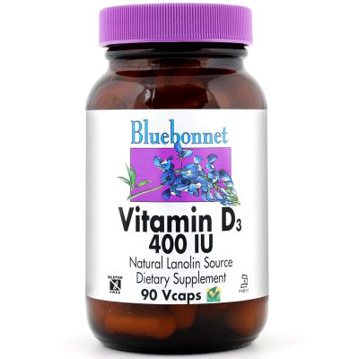 Vitamin D3 400 IU, 90 Vcaps, Bluebonnet Nutrition