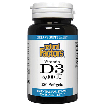 Vitamin D3 5000 IU, 240 Softgels, Natural Factors