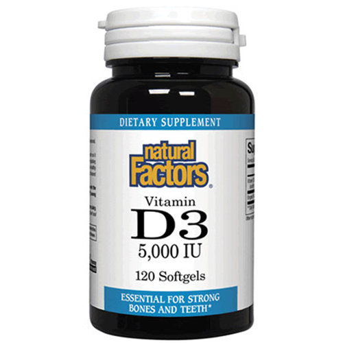 Vitamin D3 5000 IU, 360 Softgels, Natural Factors