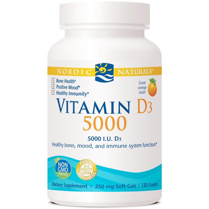 Vitamin D3 5000 - Orange, 120 Softgels, Nordic Naturals