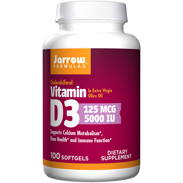 Vitamin D3 5000 IU, 100 Softgels, Jarrow Formulas