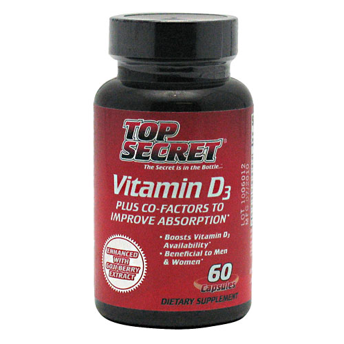 Top Secret Nutrition Vitamin D3, Plus Co-Factors, 60 Capsules, Top Secret Nutrition
