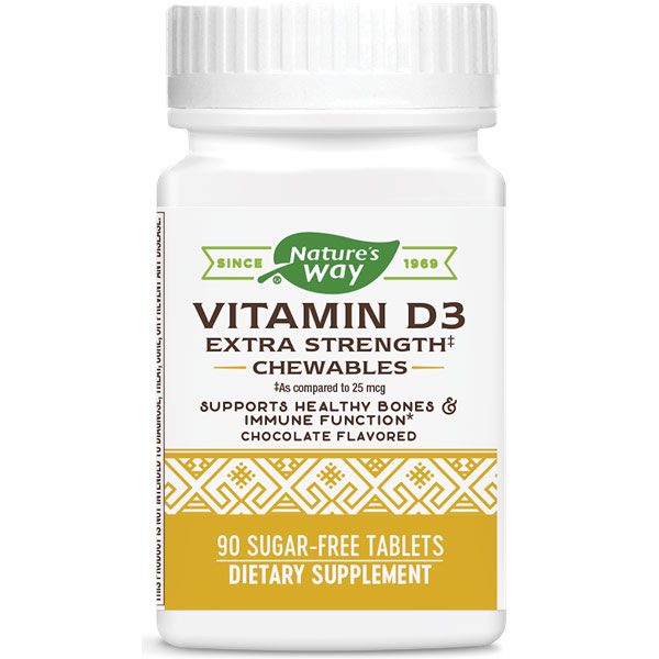Vitamin D3, 2000 IU, Chocolate, 90 Chewable Tablets, Enzymatic Therapy