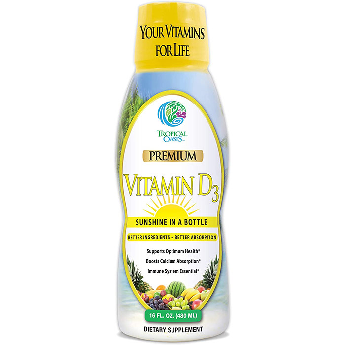 Vitamin D3 Liquid, 16 oz, Tropical Oasis