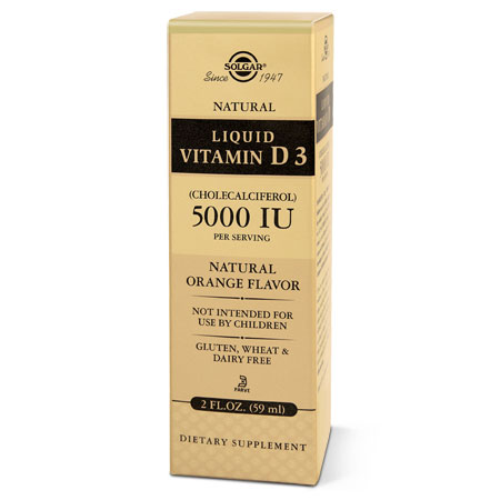 Liquid Vitamin D3 5,000 IU - Natural Orange Flavor, 2 oz, Solgar