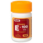 Vitamin E 100 I.U., 100 Softgel Capsules, Watson Rugby