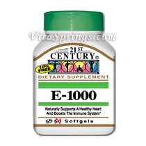 Vitamin E 1000 IU 55 Softgels, 21st Century Health Care
