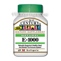 21st Century HealthCare Vitamin E 1000 IU D-Alpha Natural 55 Softgels, 21st Century Health Care
