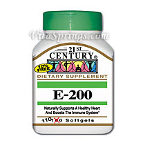 Vitamin E 200 IU 110 Softgels, 21st Century Health Care