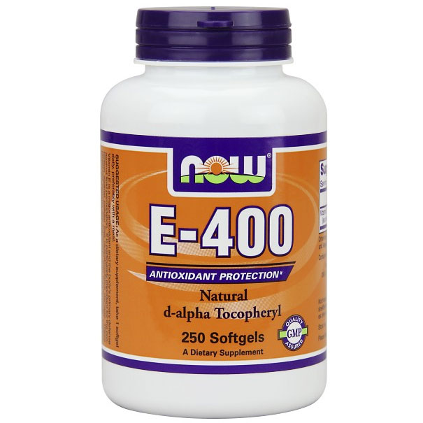 Vitamin E-400 D-Alpha Tocopheryl Acetate 250 Gels, NOW Foods