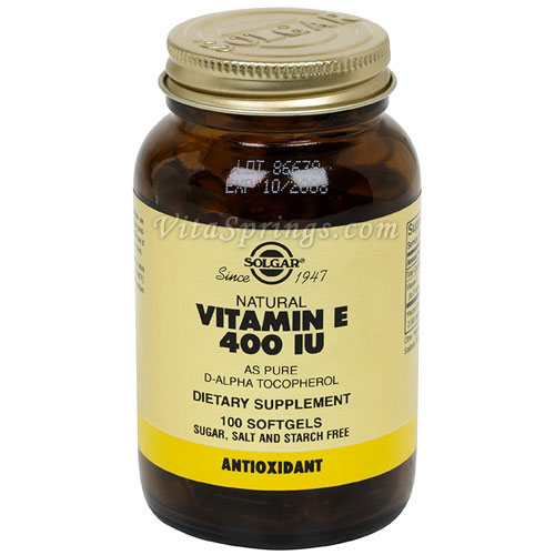 Vitamin E 400 IU Alpha, 100 Softgels, Solgar