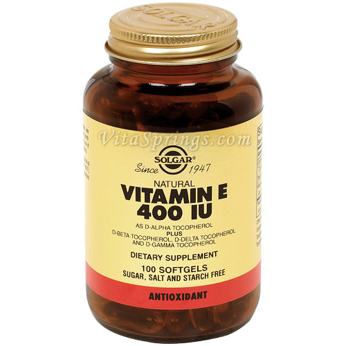 Vitamin E 400 IU Mixed (400 IU d-Alpha Tocopherols & Mixed Tocopherols), 100 Softgels, Solgar