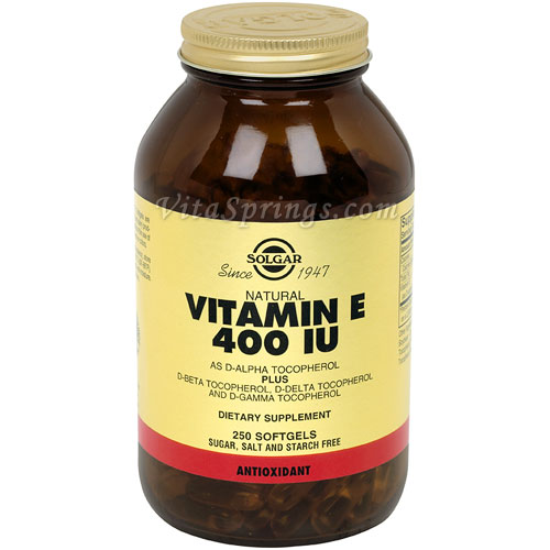 Vitamin E 400 IU Mixed (400 IU d-Alpha Tocopherols & Mixed Tocopherols), 250 Softgels, Solgar