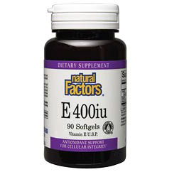 Natural Factors Vitamin E 400 IU Mixed (d-alpha tocopherol) 90 Softgels, Natural Factors