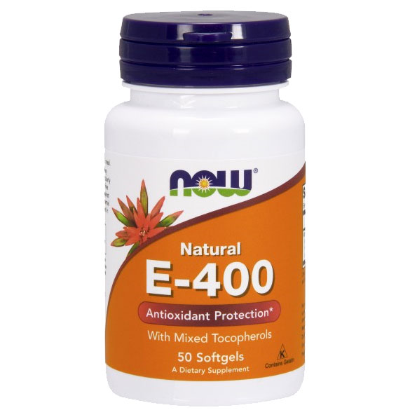 Vitamin E-400 Mixed Tocopherols 100% Natural, 50 Softgels, NOW Foods