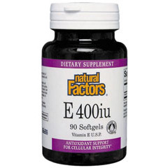 Natural Factors Vitamin E 400 IU 100% Natural, 180 Softgels, Natural Factors