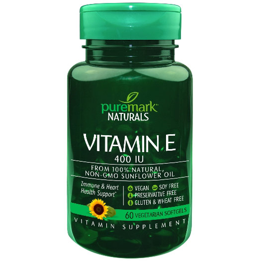 Vitamin E 400 IU, 60 Vegetarian Softgels, PureMark Naturals