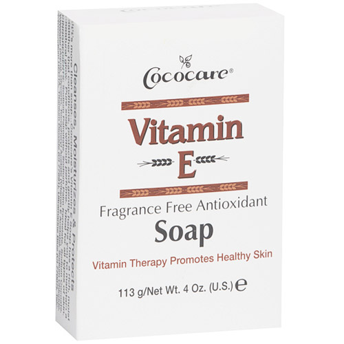 Cococare Vitamin E Fragrance Free Antioxidant Bar Soap, 4 oz, Cococare