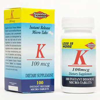 Vitamin K 100 mcg, 100 Instant Dissolve Tablets, Superior Source
