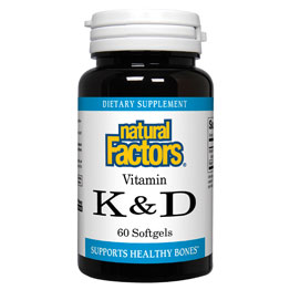 Vitamin K & D, MK7 120mcg/D3 1000IU, 60 Softgels, Natural Factors